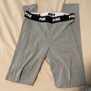 Cute gray leggings! PINK, comfy and good condition